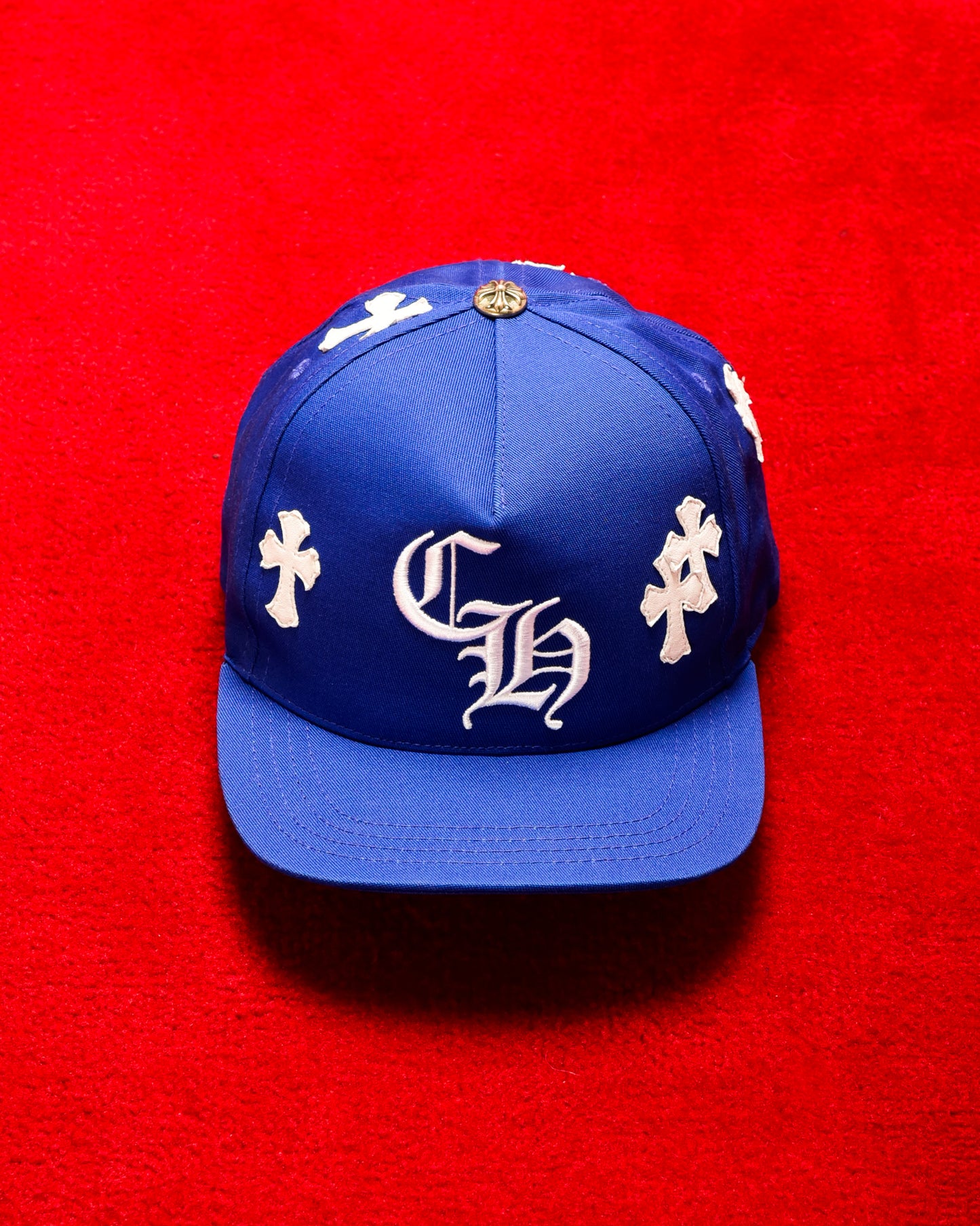 Chrome Hearts Cross Patch Baseball Hat (Blue)