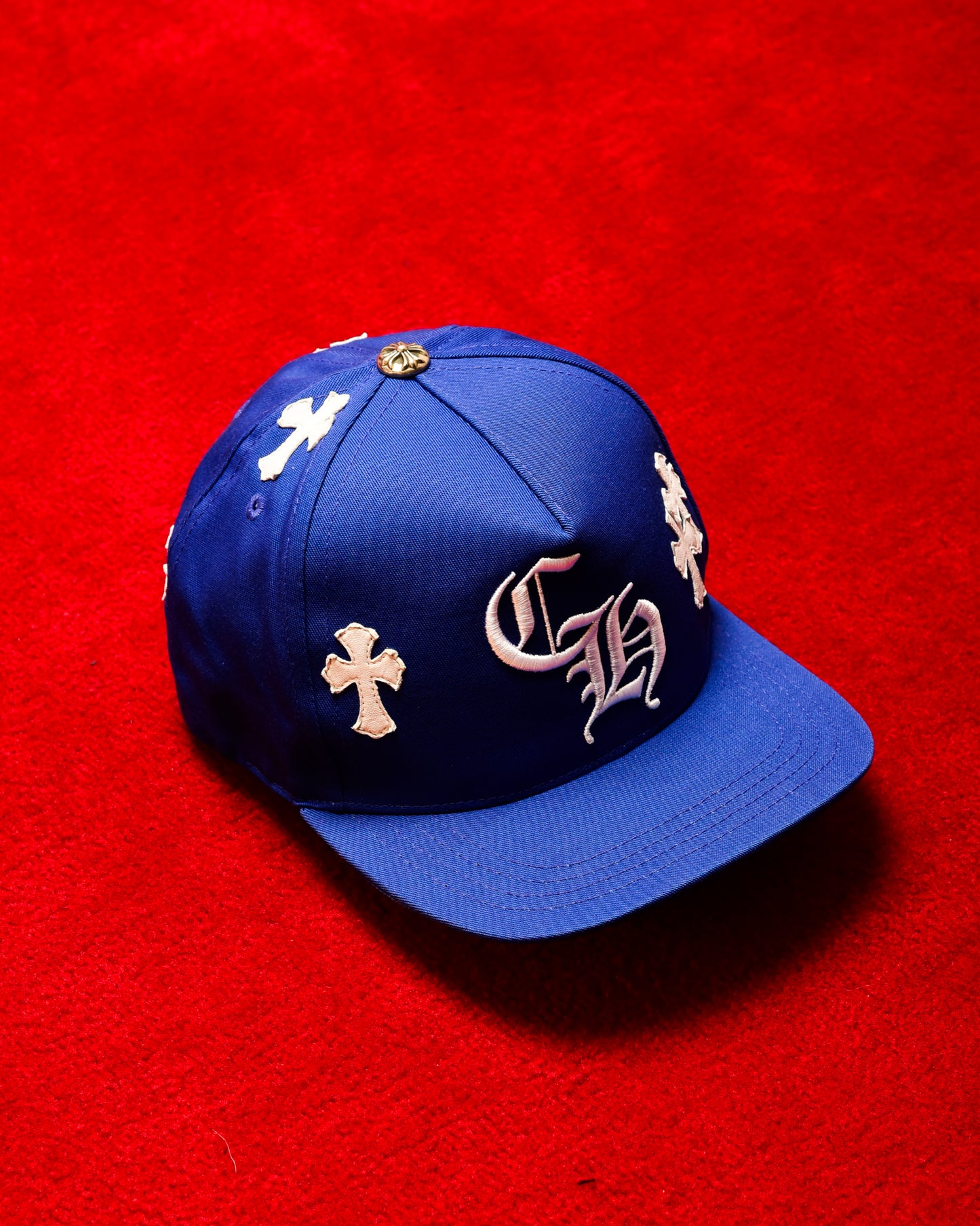 Chrome Hearts Cross Patch Baseball Hat (Blue)