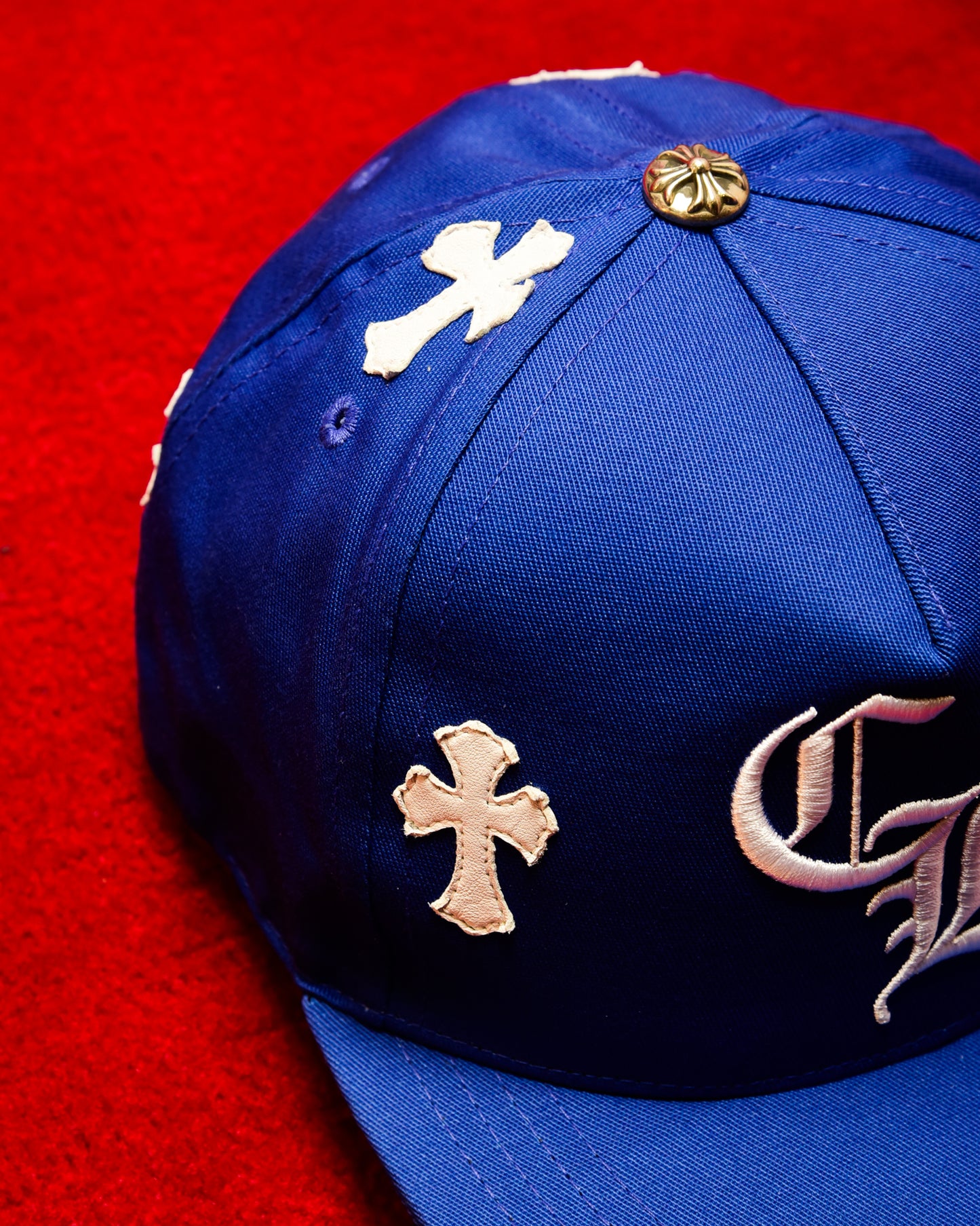 Chrome Hearts Cross Patch Baseball Hat (Blue)